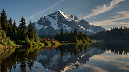 Photograph Mount Shuksan's Lake Reflection