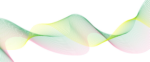 Abstract colorful wavy lines design. Green, yellow, pink colorful wave.Modern colorful wavy lines pattern design element. Suit for poster, website, banner, presentation, cover, brochure, flyer, header
