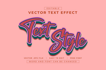 Text Style Editable 3D text effect with handwriting style