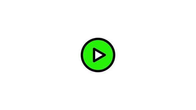 Play and pause icon animation, Animated play and pause button, 4K video.