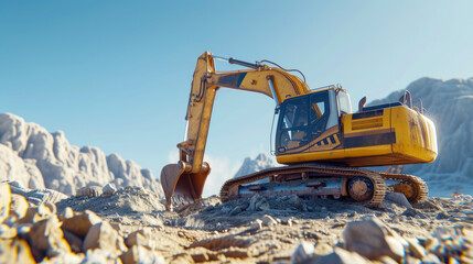 Obraz premium Heavy Machinery on Site with Clear Sky and Advanced Technology