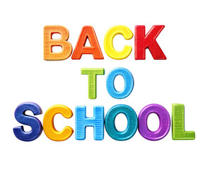 Back to School Colorful Text isolated on white transparent background, png element clipart