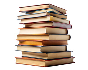 School books, textbooks isolated on white transparent background, png element clipart
