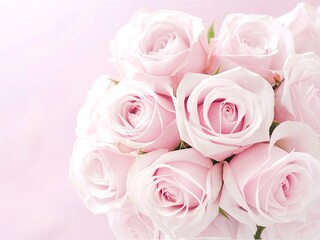 Bouquet pink rose flowers in soft color background