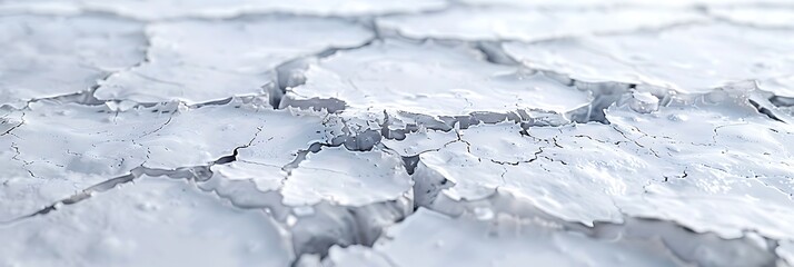 Fototapeta premium A detailed and realistic 3D rendering of an icy surface with intricate crack patterns, showcasing the texture and cold environment. 