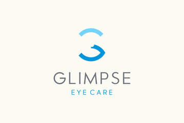 Letter G abstract simple eye glimpse eye care logo design royalty free image vector business template 