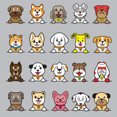 adorable dogs collection.  vector illustration