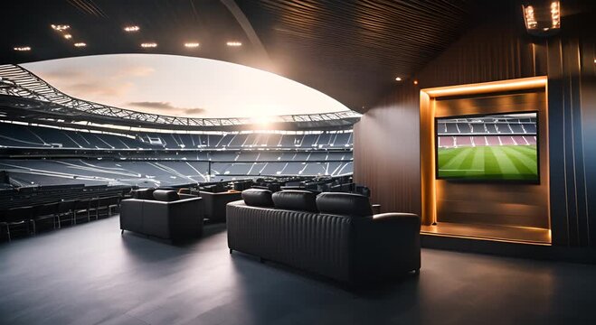 VIP box in a football stadium.