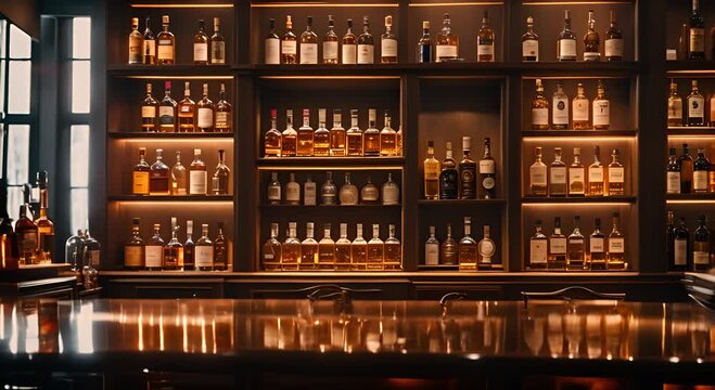 Interior of a whiskey shop.