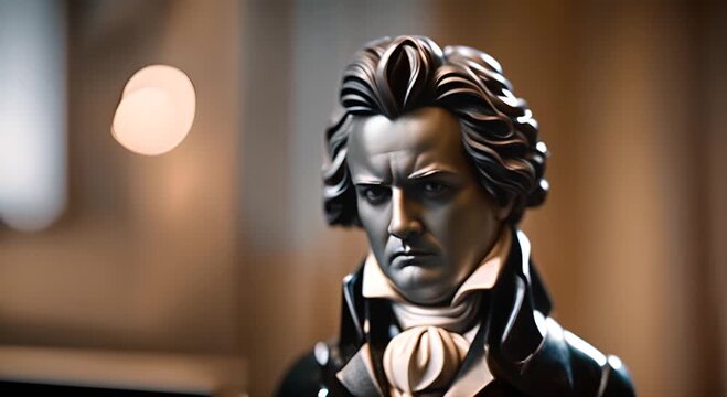 Statue of the musician Wolfgang Amadeus Mozart.