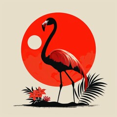 Flamingo Silhouette Against