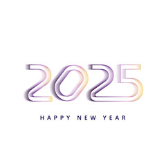 Happy New Year 2025 Typography Design