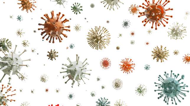Viruses, bacteria, pathogens transparent background
