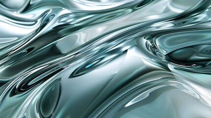 This image illustrates a fluid-like texture of silver metal, with smooth and reflective qualities that suggest movement and modern elegance.