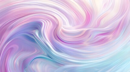 Obraz premium Soft, swirling colors in a dreamlike blend of pastel pink, blue, and white, creating a tranquil and soothing abstract art piece.