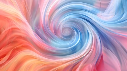 Obraz premium A vibrant digital art piece featuring a smooth swirl of blended colors ranging from blue to pink, creating a soothing, abstract pattern.