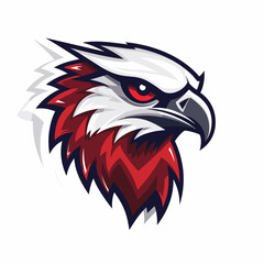 Obraz premium Falcon vector mascot logo design with modern illustration concept style for badge, emblem and tshirt printing. Hawk illustration for sport and esport team logotype. Eagle sticker