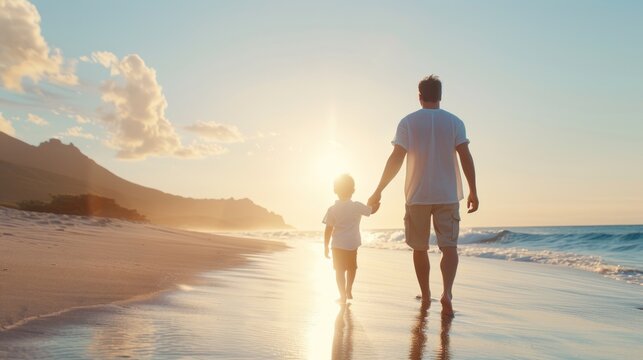 Happy father and son happy moment together, Father's day.