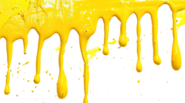 Yellow paint leaking transparent background transparent background