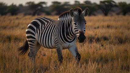 Fototapeta premium Majestic Zebra in Natural Habitat