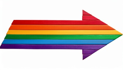 虹色の立体的な矢印（rainbow three-dimensional arrow.）