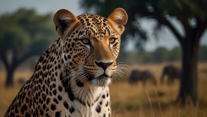 Fototapeta premium Majestic Leopard in Natural Habitat