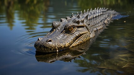 Obraz premium Majestic Crocodile in Calm Waters