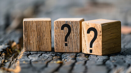 question mark on wooden blocks
