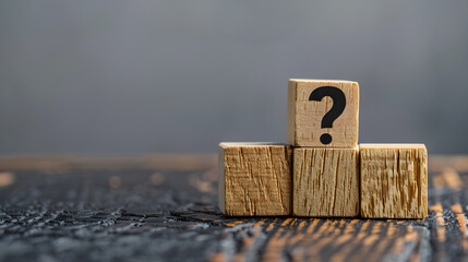 question mark on wooden blocks