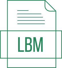 LBM File icon crisp thick outline sharp corners