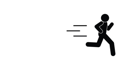man running, sticks figure human silhouette