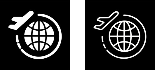 Round Travel Flights Vector Icon