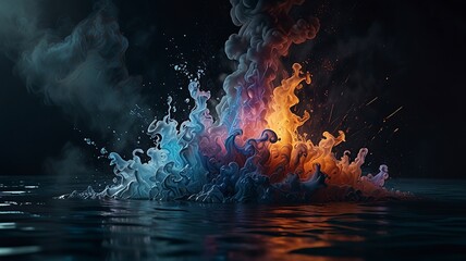 Fototapeta premium Free Photo New water colorful best wallpaper night time look ai 