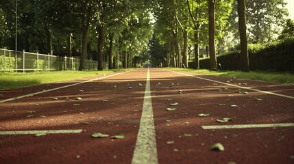 Obraz premium Realistic photo of people running on a track at the playground, active workout scene