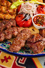 ebab with sauce on flatbread