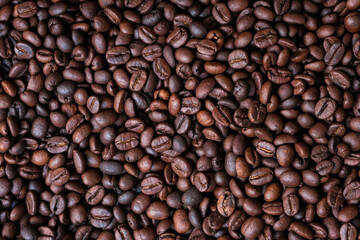 Roasted coffee beans for background
