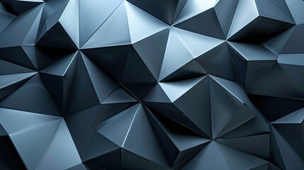 Obraz premium Modern cool-toned 3D background with a mix of polygon layers and sleek design