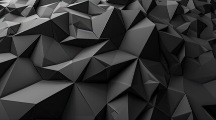 Fototapeta premium Monochromatic 3D geometric background with clean, sharp polygonal edges