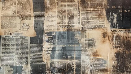 Obraz premium Old Newspaper Pages Piled Up