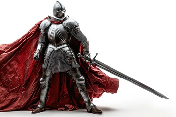 Obraz premium Medieval knight in armor with sword