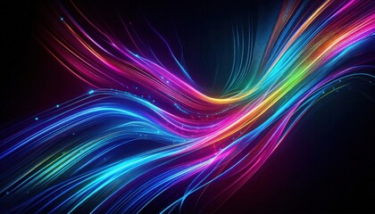 rainbow lines in the dark background