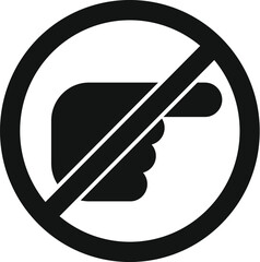 Black and white no pointing sign indicating that pointing is impolite