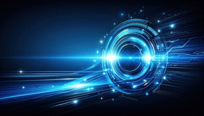 abstract blue background with energy circle on right side