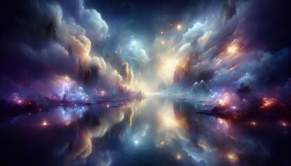 a beautiful connection between cloud and sea