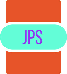JPS File extension icon rounded and color fill