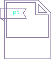 JPS File format icon black outline