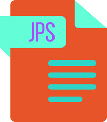 JPS File icon with dark ciolor and folded doc