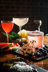 fruit cocktails on the table