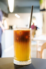 iced coffee on the table