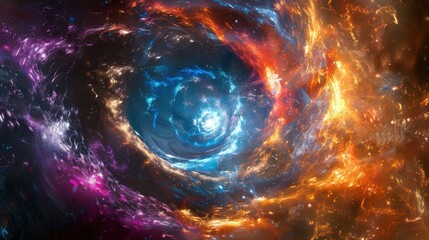 Dynamic Energy Vortex - Abstract and Vibrant Digital Illustration Energizing Conceptual Design